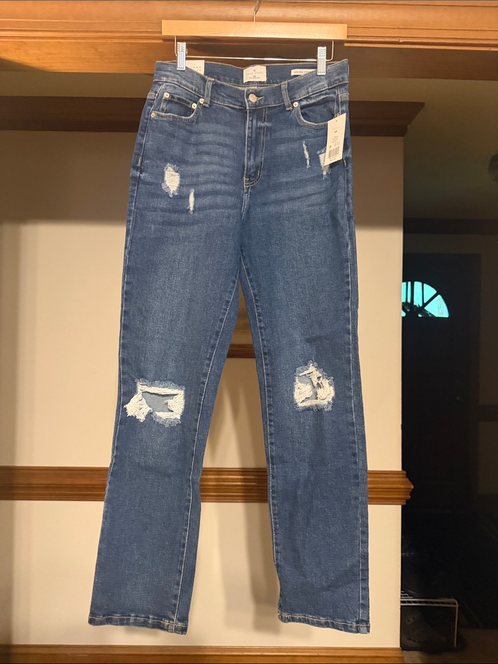 True Craft Distressed Boyfriend Jeans - Dark Blue